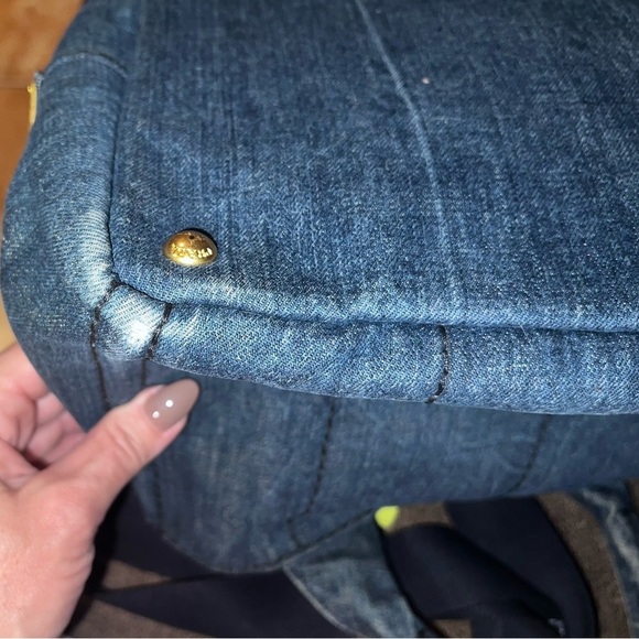 Prada Canapa denim canvas tote. With detachable strap. Authenticity card. - Picture 8 of 16